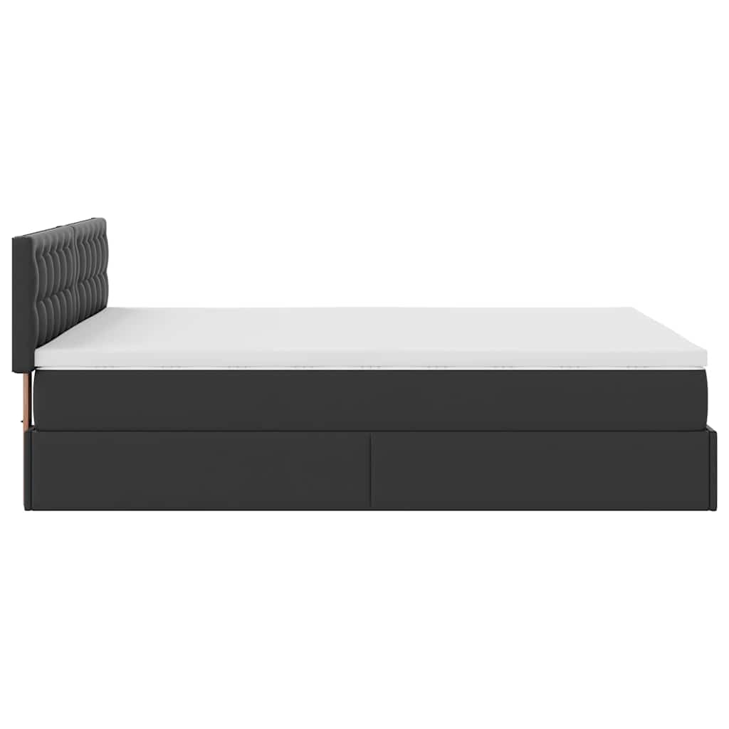 Otomanski krevet s madracima i LED crni 140x190cm umjetna koža
