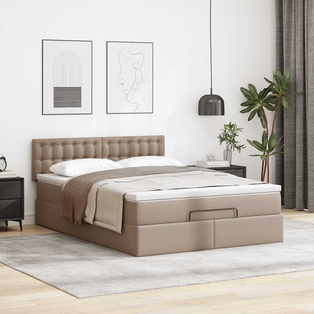 Otomanski krevet s madracima i LED 140x190cm umjetna koža