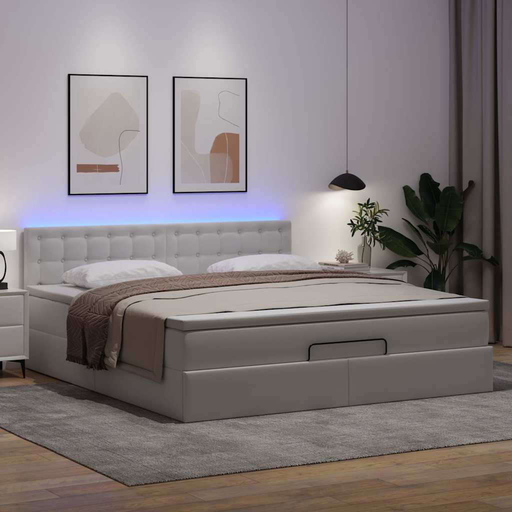 Otomanski krevet s madracima i LED 180x200 cm umjetna koža