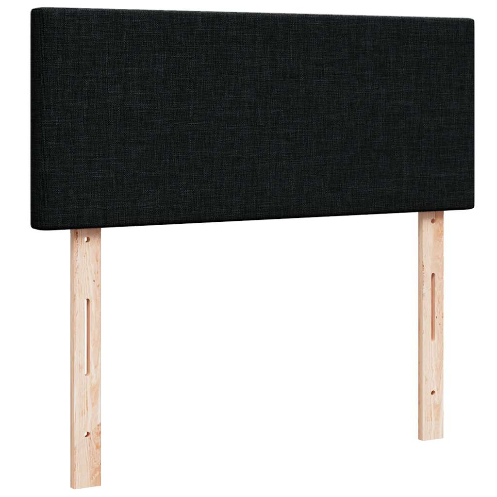 Otomanski krevet madracem i LED crna 120x190 cm tkanina