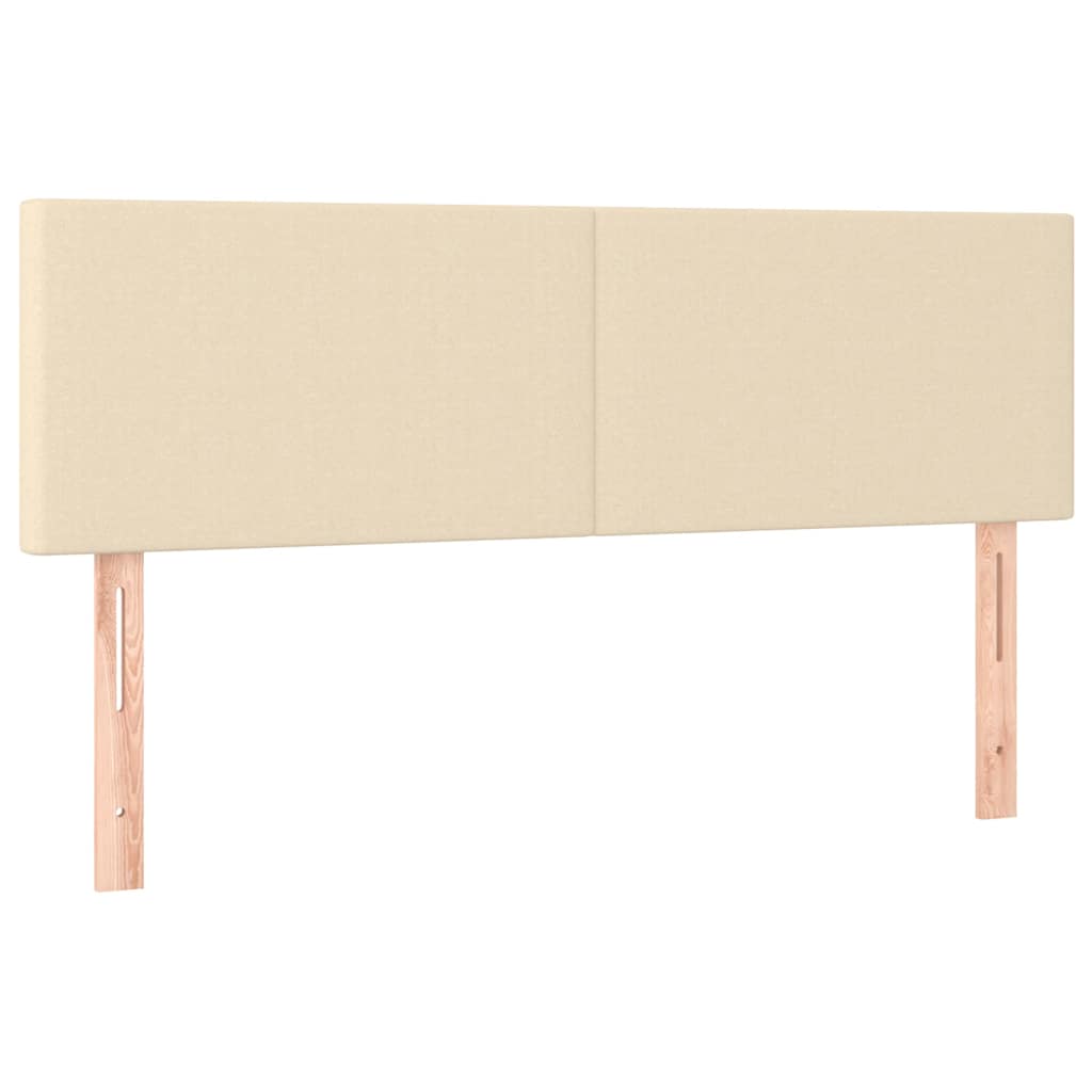 Otomanski krevet s madracem i LED krem 140x190 cm tkanine