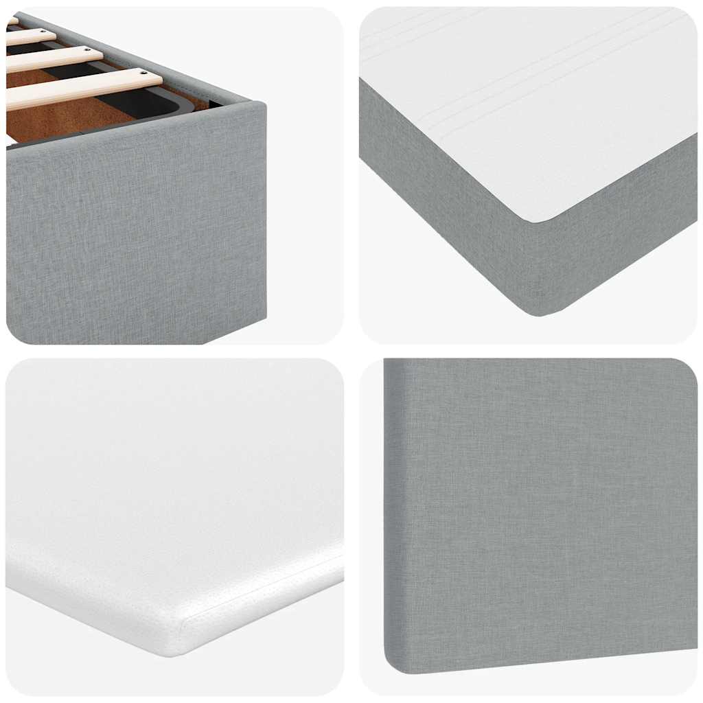 Otomanski krevet s madracem&LED svijetlosivi 180x200cm tkanine