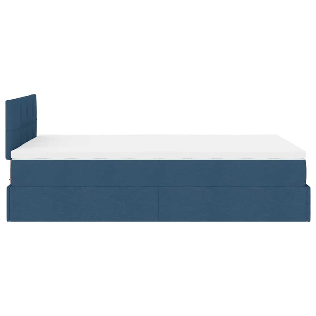 Otomanski krevet s madracem i LED plavi 120x200 cm tkanine