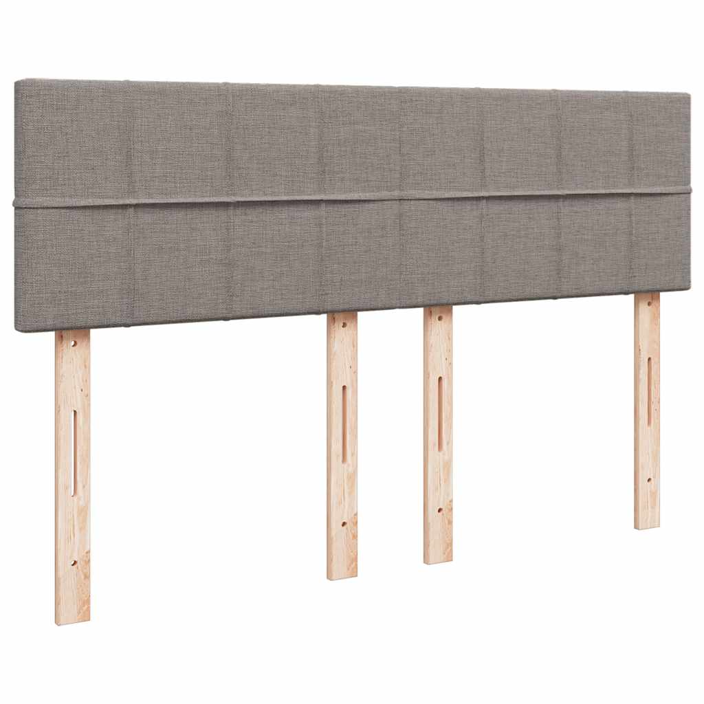 Otomanski krevet s madracem i LED smeđesivi 140x200 cm tkanine