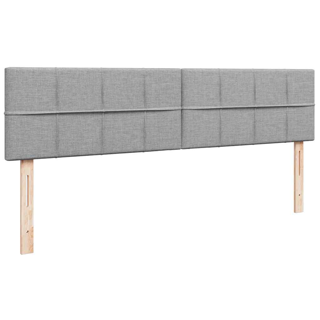 Okvir kreveta s madracima svijetlosivi 200x200cm od tkanine