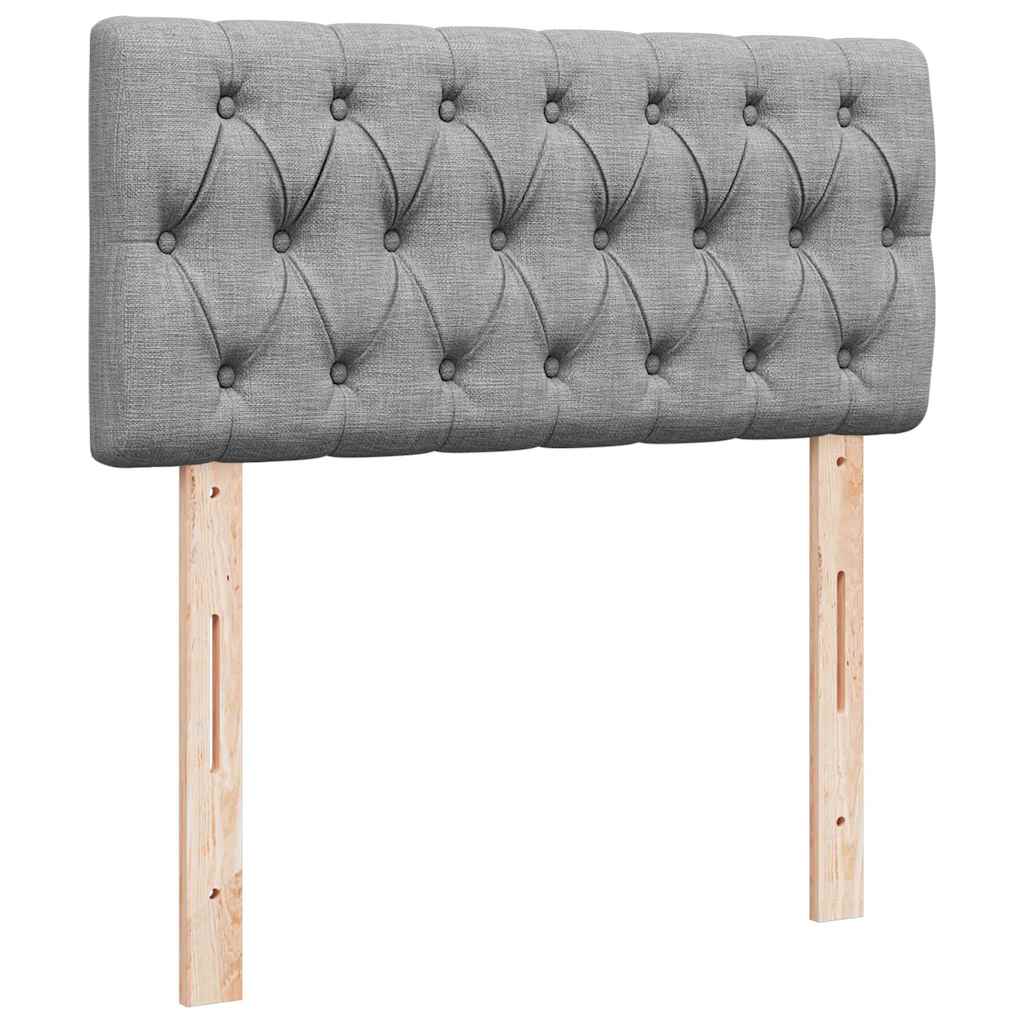 Otomanski krevet s madracem i LED svijetlosiva 80x200cm tkanina