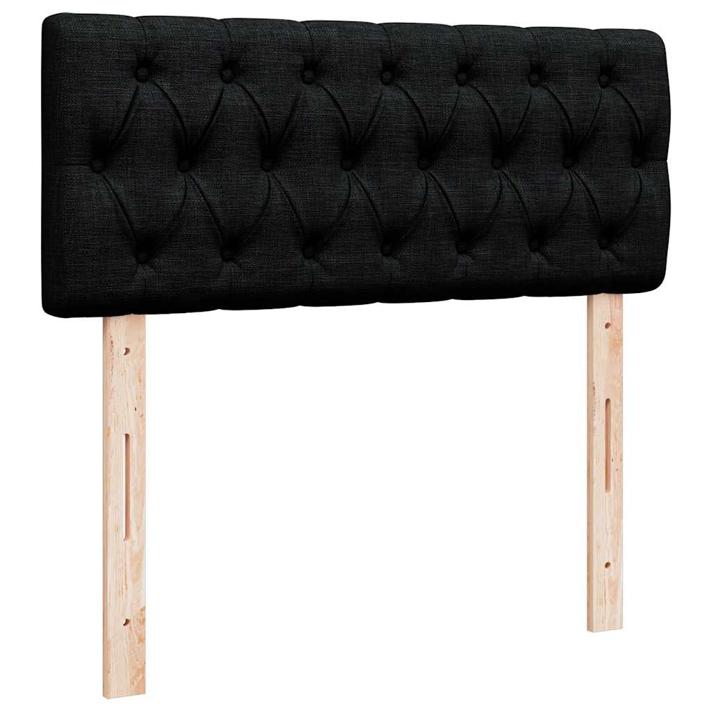 Otomanski krevet madracem i LED crna 120x190 cm tkanina