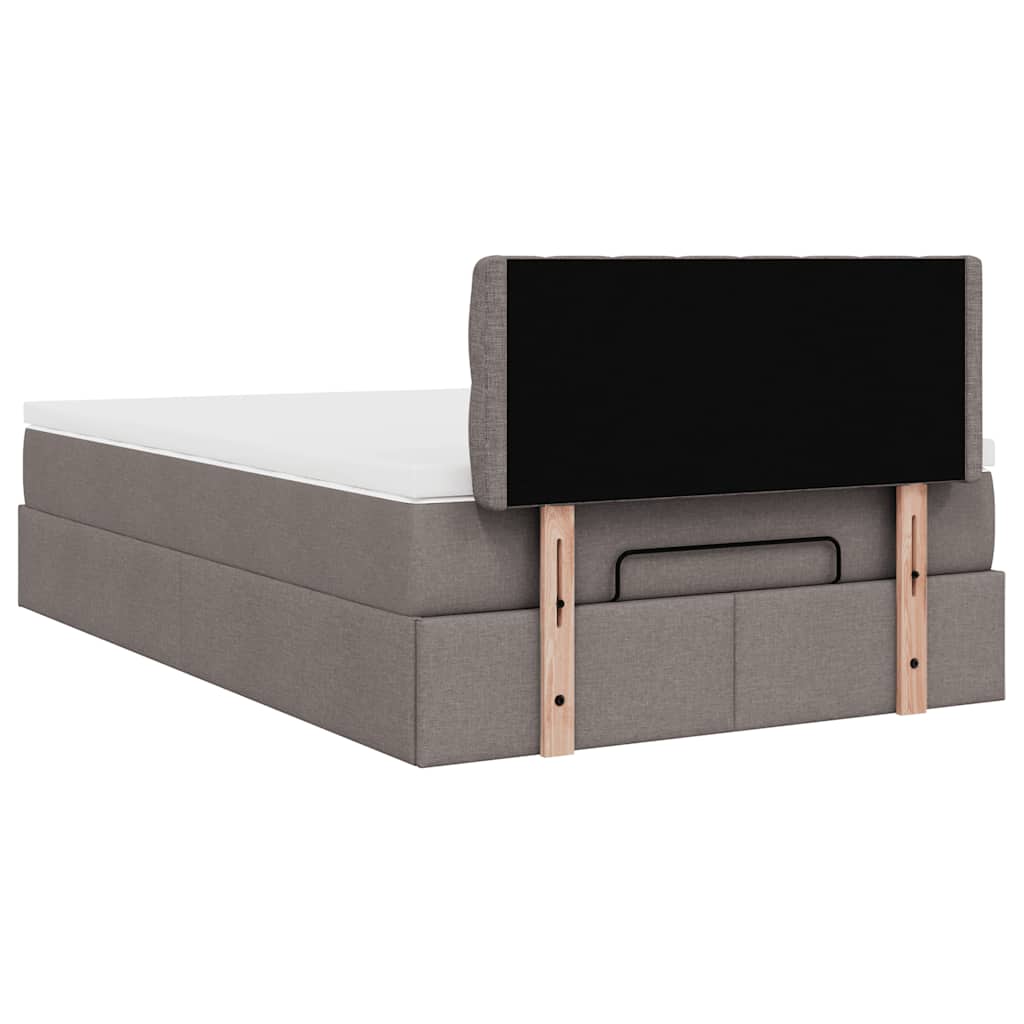 Otomanski krevet madracem i LED Taupe 120x190 cm tkanina