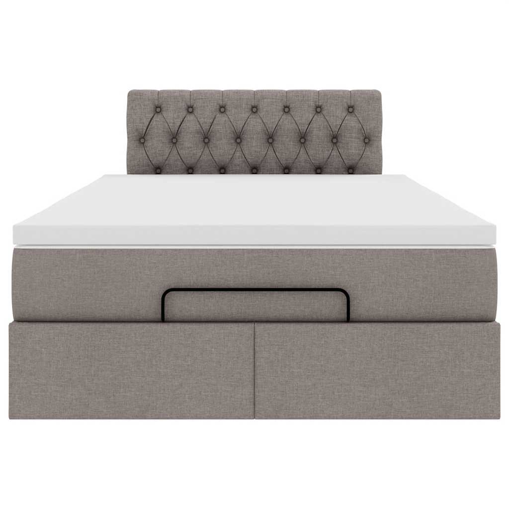 Otomanski krevet madracem i LED Taupe 120x190 cm tkanina