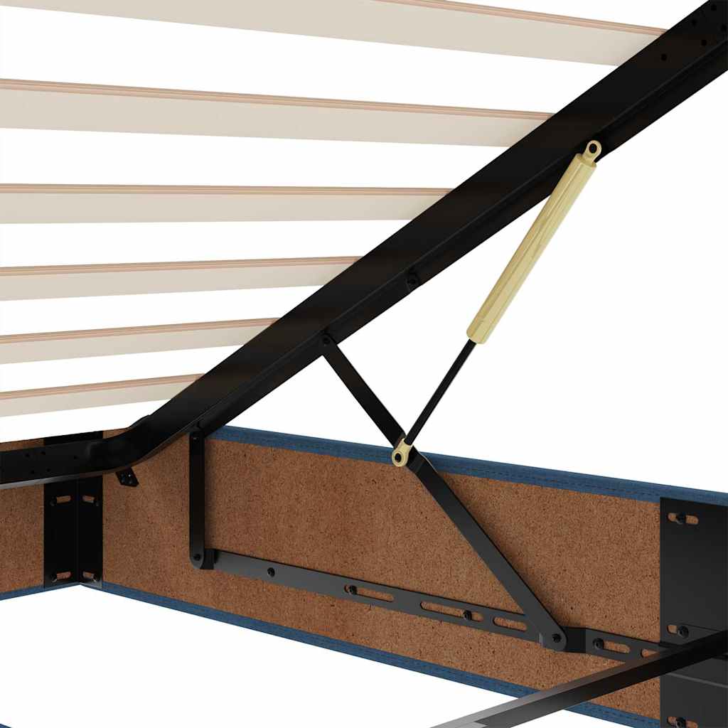 Otomanski krevet s madracem i LED plavi 120x200 cm tkanine