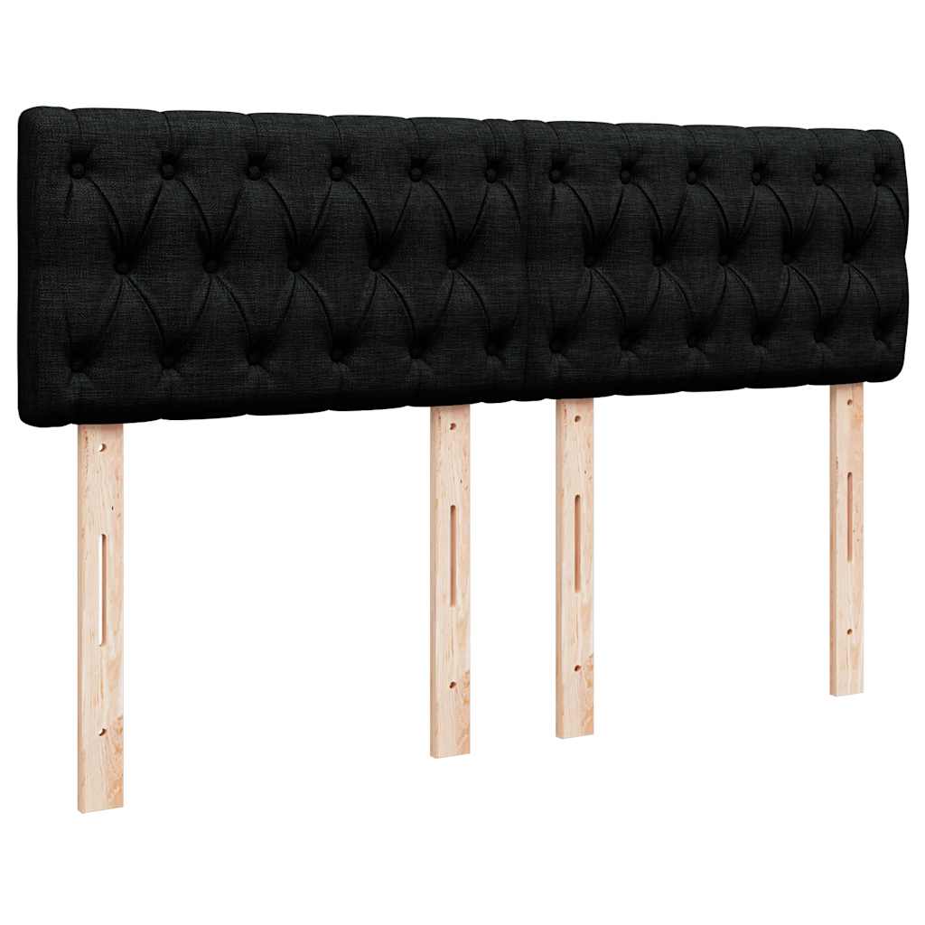 Otomanski krevet s madracem i LED crni 140x190 cm tkanine