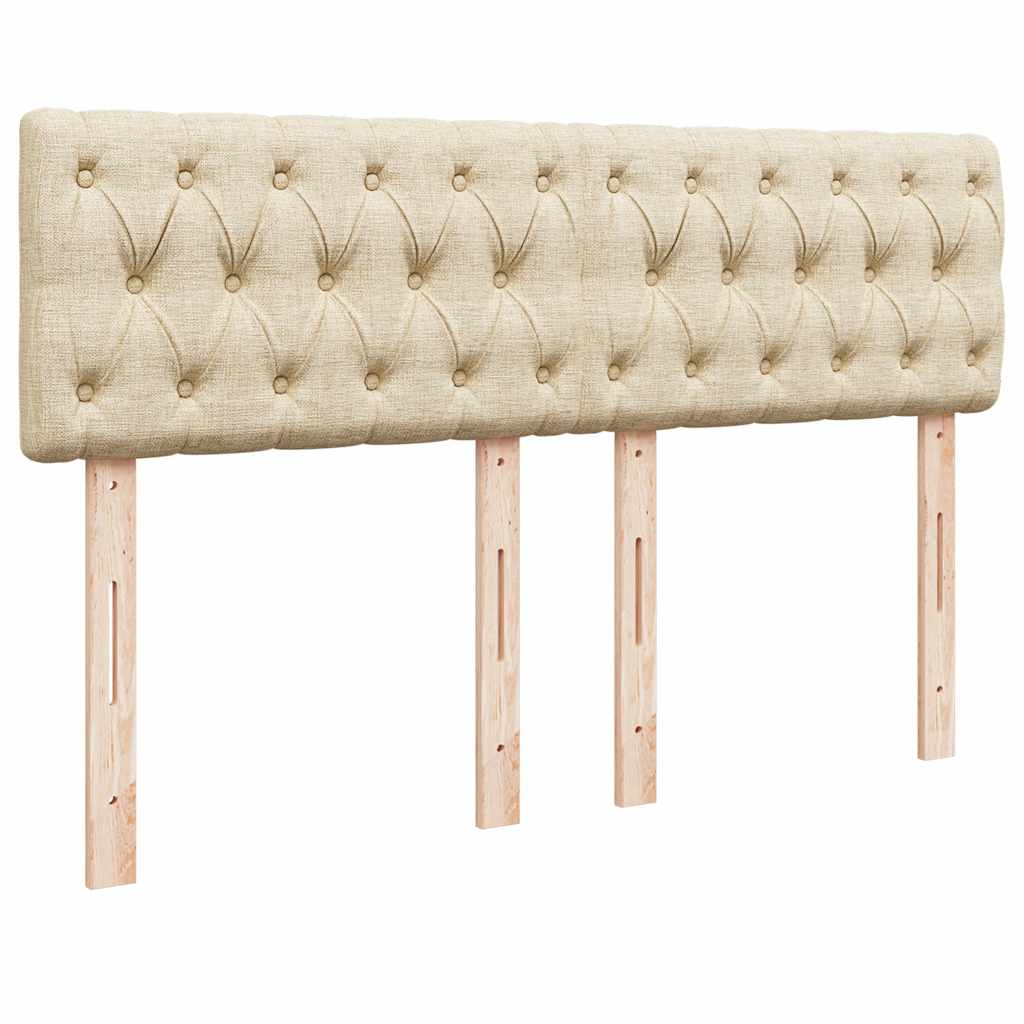 Otomanski krevet s madracem i LED krem 140x190 cm tkanine