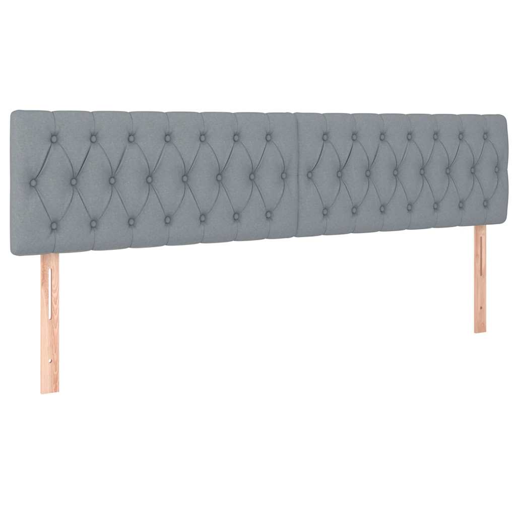 Okvir kreveta s madracima svijetlosivi 200x200cm od tkanine