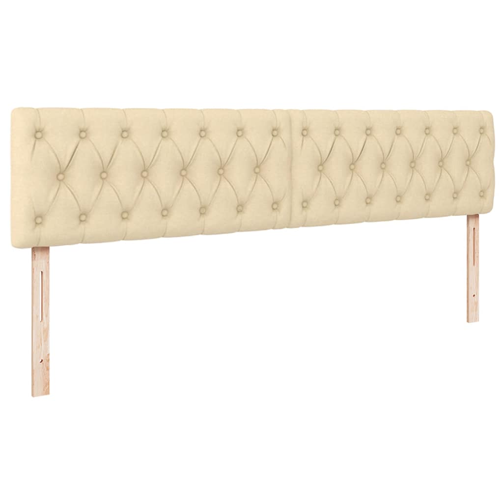 Otomanski okvir kreveta s madracima krem 200x200cm od tkanine