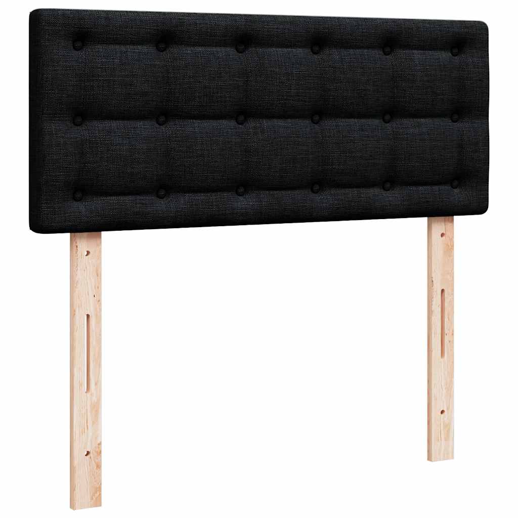 Otomanski krevet madracem i LED crna 120x190 cm tkanina