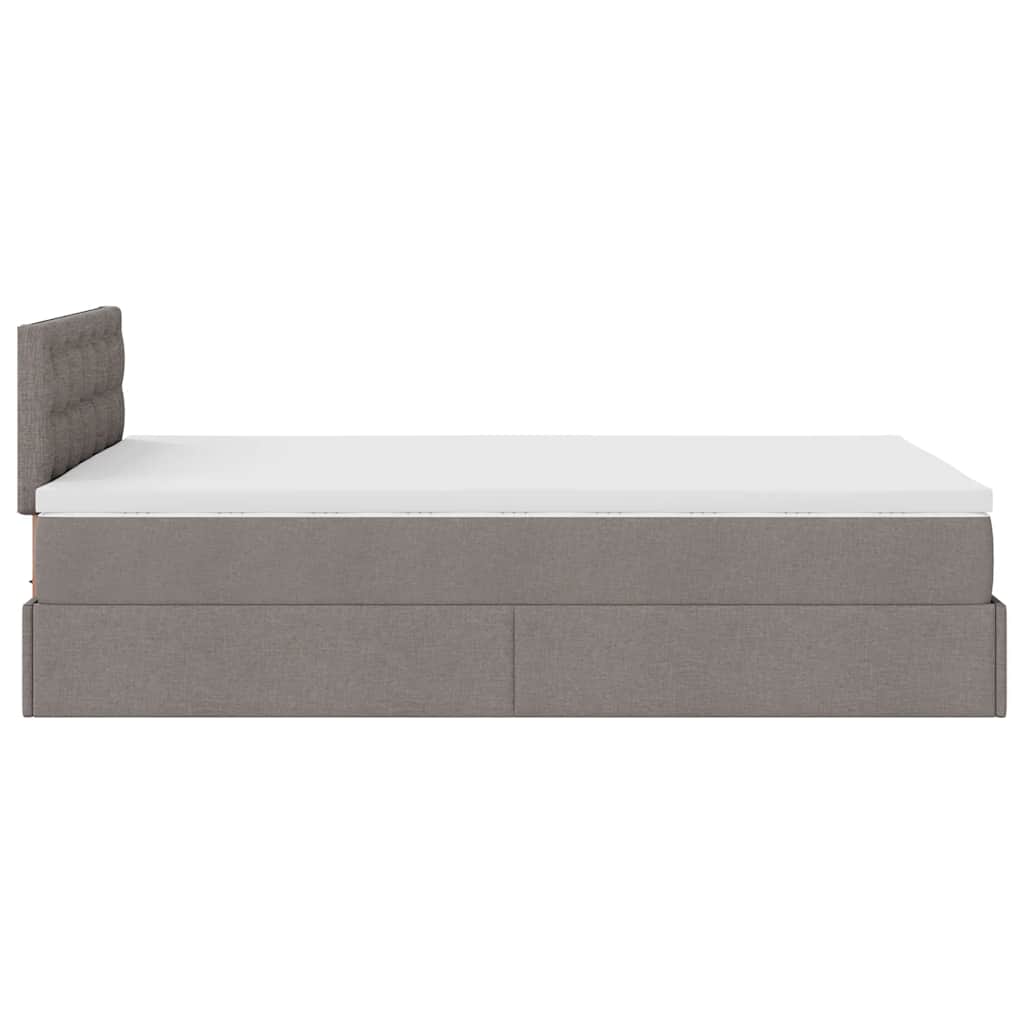 Otomanski krevet madracem i LED Taupe 120x190 cm tkanina