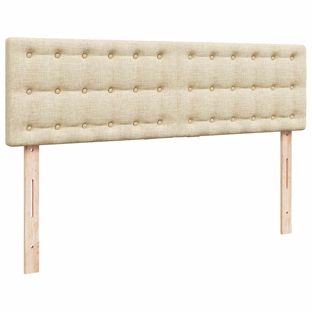 Otomanski krevet s madracem i LED krem 140x190 cm tkanine