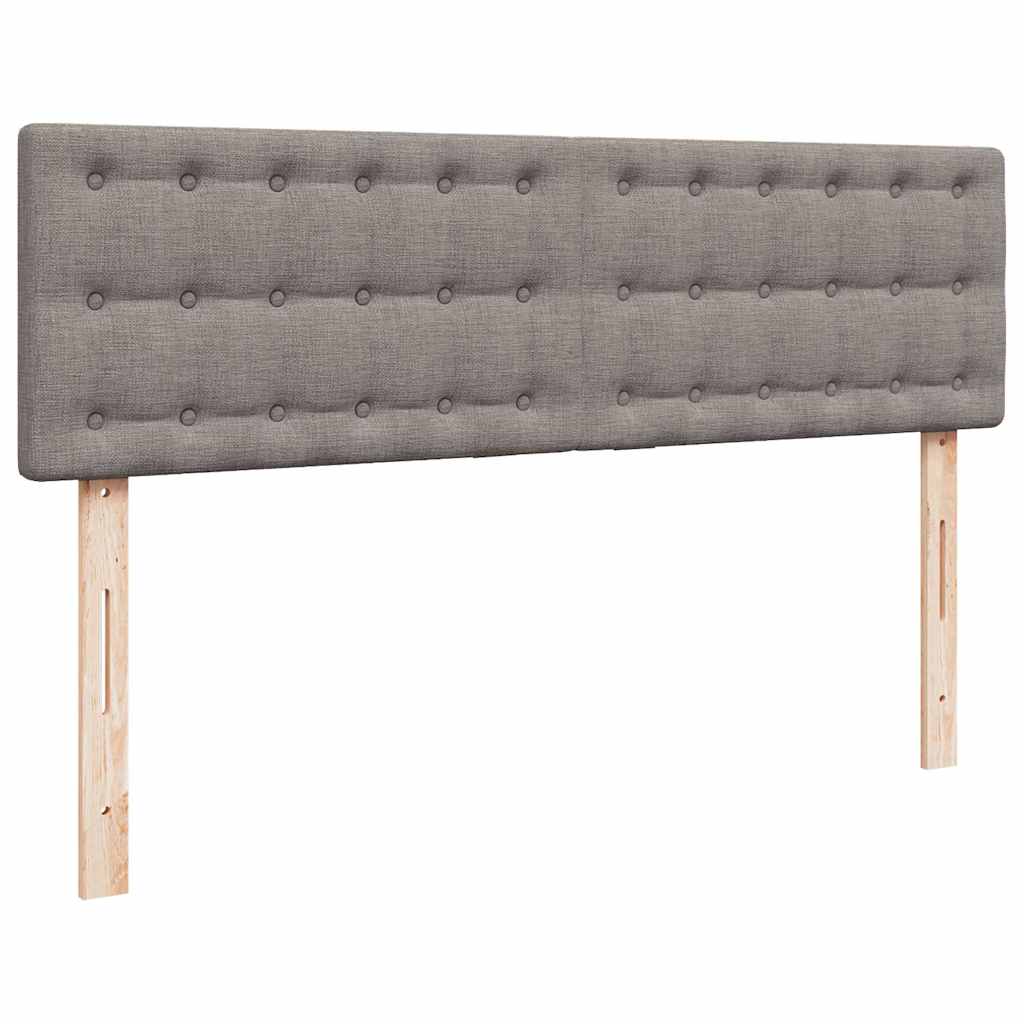 Otomanski krevet s madracem i LED smeđesivi 140x200 cm tkanine