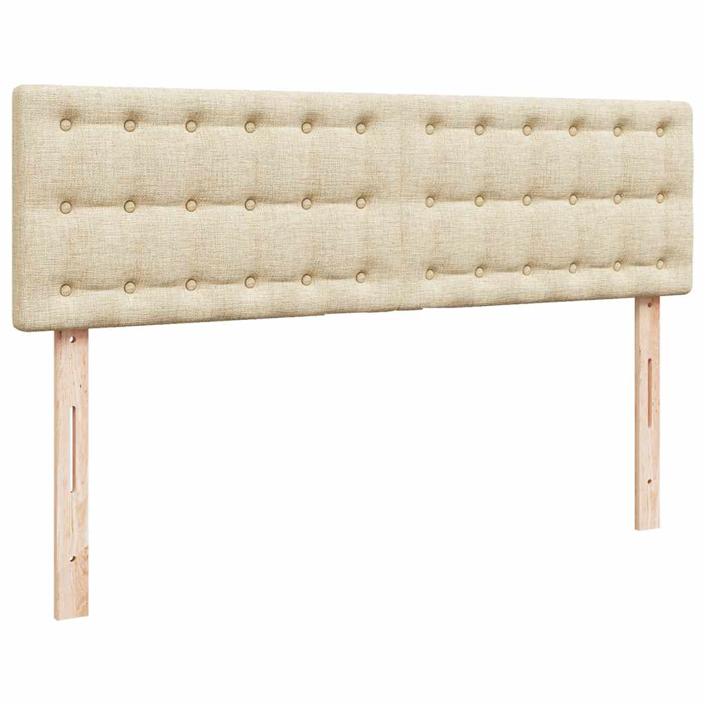 Otomanski krevet s madracem i LED krem 140x200 cm tkanine