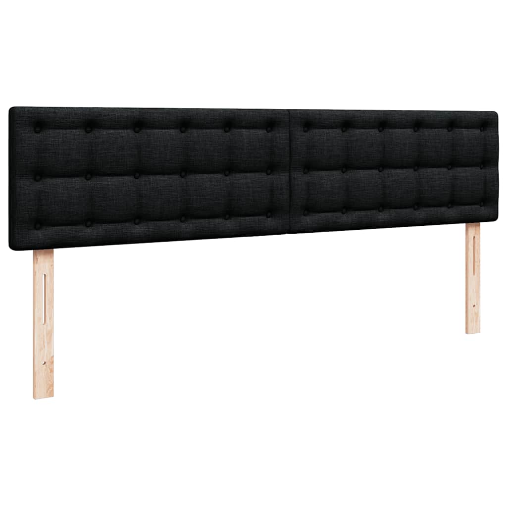 Otomanski krevet s madracem i LED crni 160x200cm tkanine