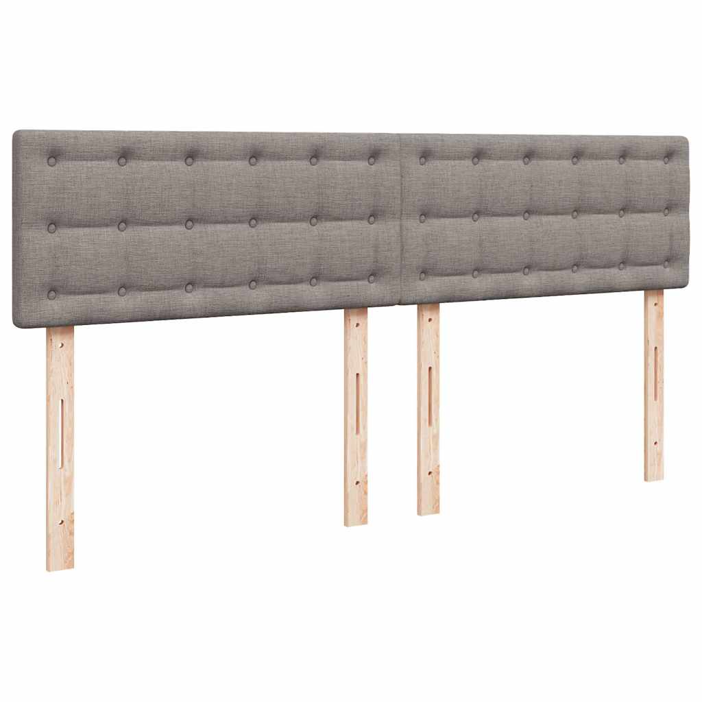 Otomanski krevet s madracem i LED smeđesivi 180x200 cm tkanine