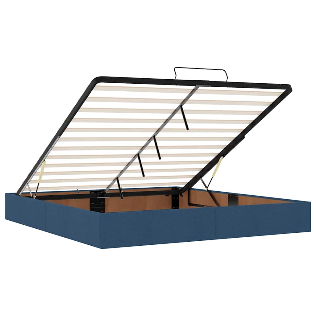 Otomanski krevet s madracem i LED plavi 180x200cm od tkanine