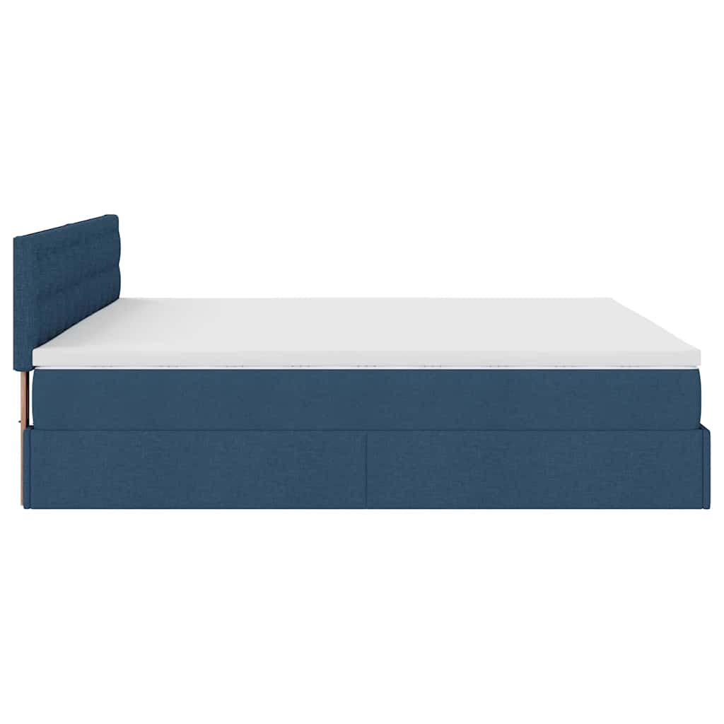 Otomanski krevet s madracem i LED plavi 180x200cm od tkanine