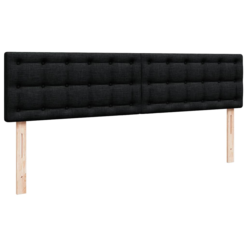 Otomanski okvir kreveta s madracima crni 200x200cm od tkanine