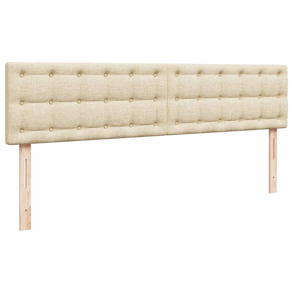 Otomanski okvir kreveta s madracima krem 200x200cm od tkanine