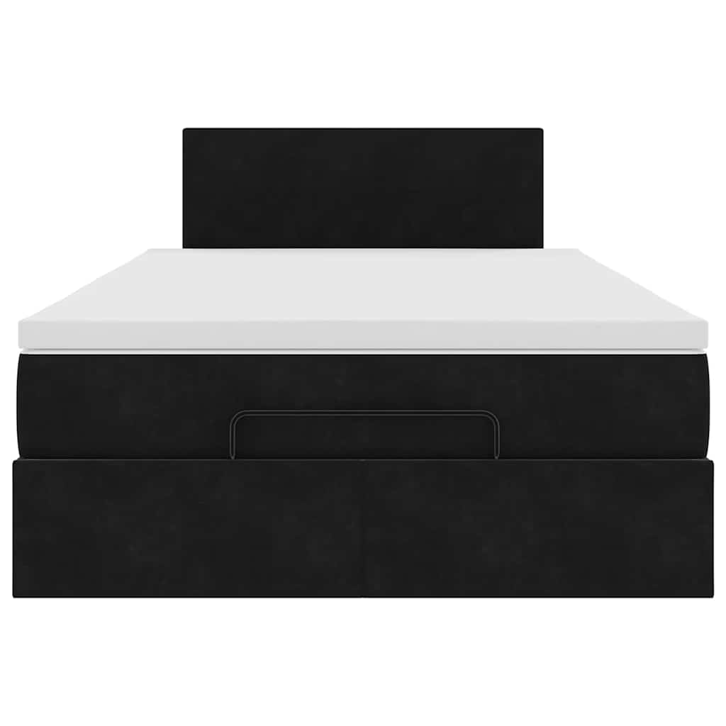 Otomanski krevet s madracem&LED crni 120x200cm baršunasti