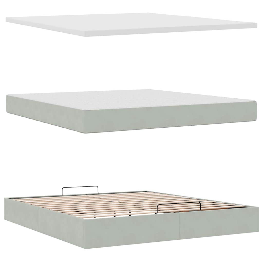 Otomanski krevet s madracem i LED 160x200 cm baršunasti