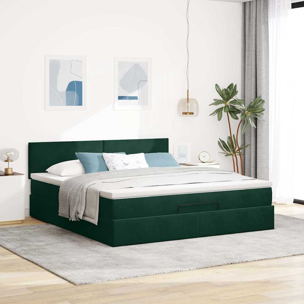 Otomanski krevet s madracem i LED 160x200 cm baršunasti