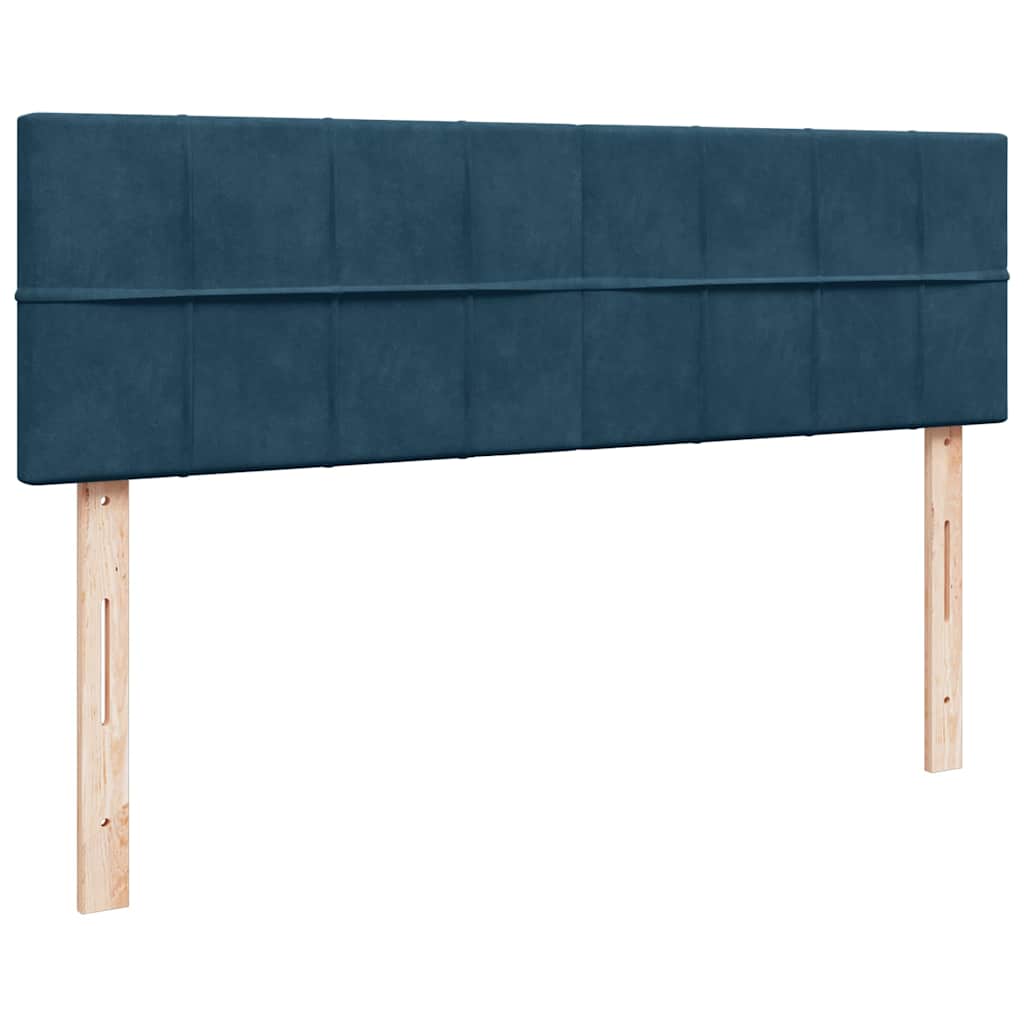 Otomanski krevet s madracem&LED tamnoplavi 140x190cm baršunasti