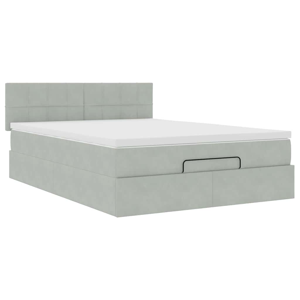 Otomanski krevet s madracem i LED 140x200 cm baršunasti