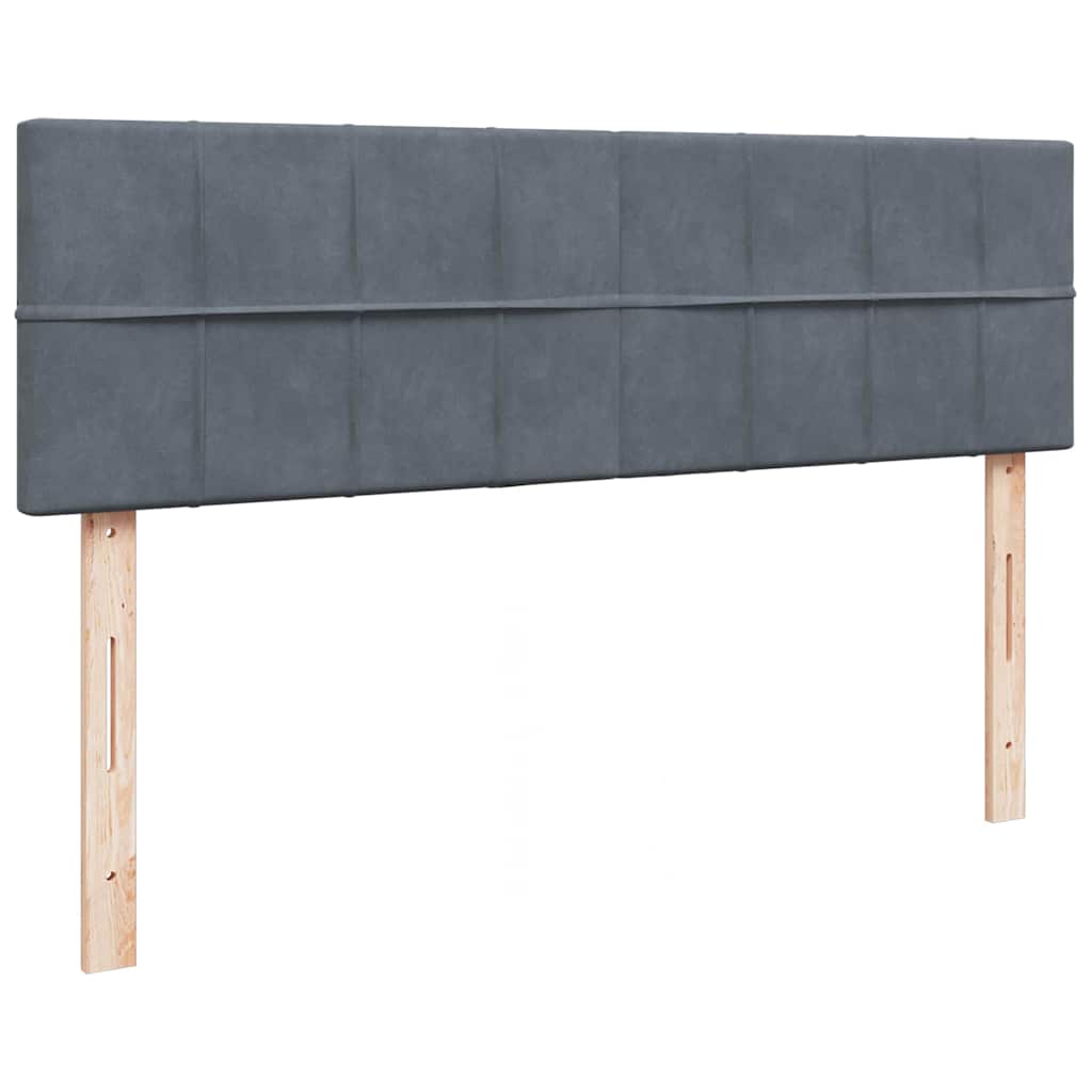 Otomanski krevet s madracem&LED tamnosivi 140x200 cm baršunasti