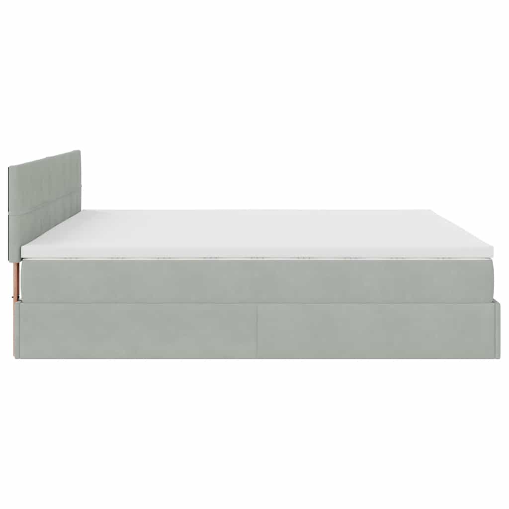 Otomanski krevet s madracem&LED 160x200 cm baršunasti