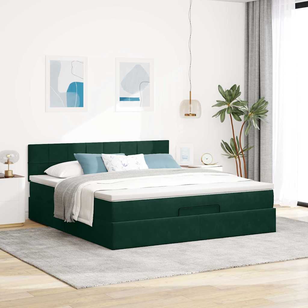 Otomanski krevet s madracem i LED 160x200 cm baršunasti