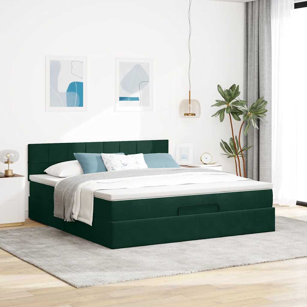 Otomanski krevet s madracem&LED 180x200 cm baršunasti