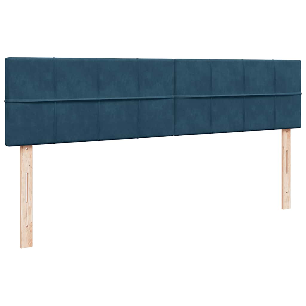 Otomanski okvir kreveta s madracima plavi 200x200cm baršunasti