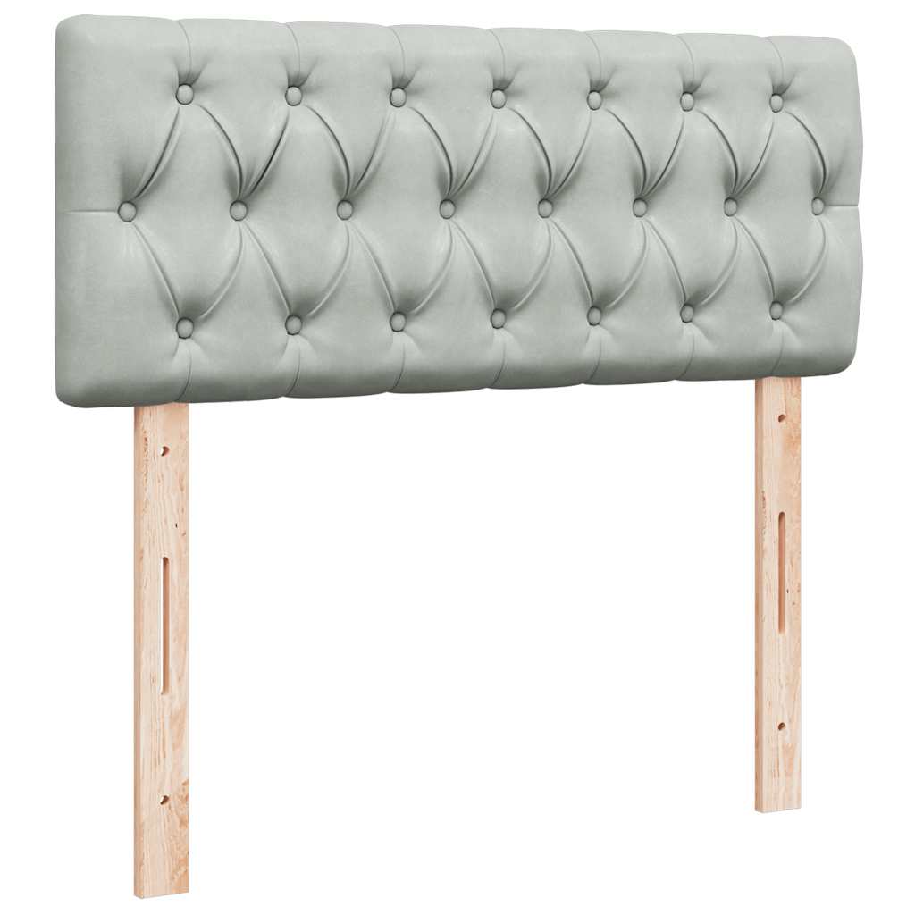 Otomanski krevet s madracem i LED svijetlosivi 120x190cm baršun