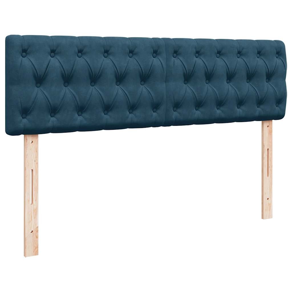 Otomanski krevet s madracem&LED tamnoplavi 140x190cm baršunasti