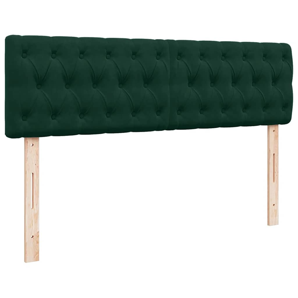 Otomanski krevet s madracem&LED tamnozeleni 140x200cm baršun