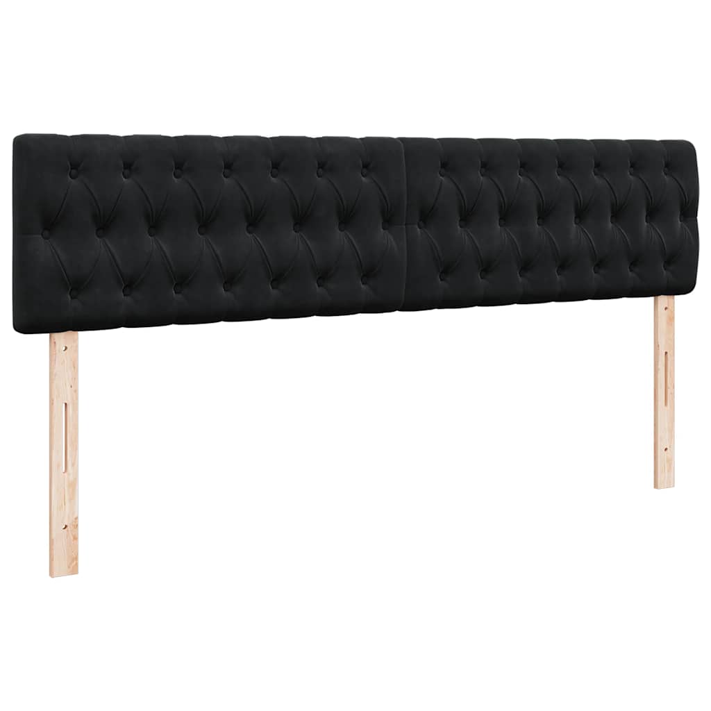 Otomanski krevet s madracem i LED crni 180x200cm baršunasti