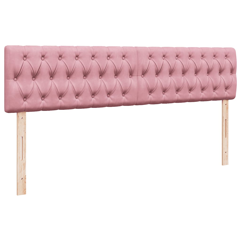 Okvir kreveta s madracima ružičasti 200x200cm baršunasti