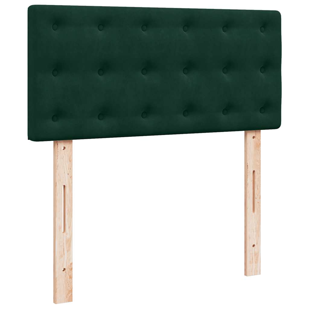 Otomanski krevet s madracem i LED tamnozeleni 80x200cm baršun