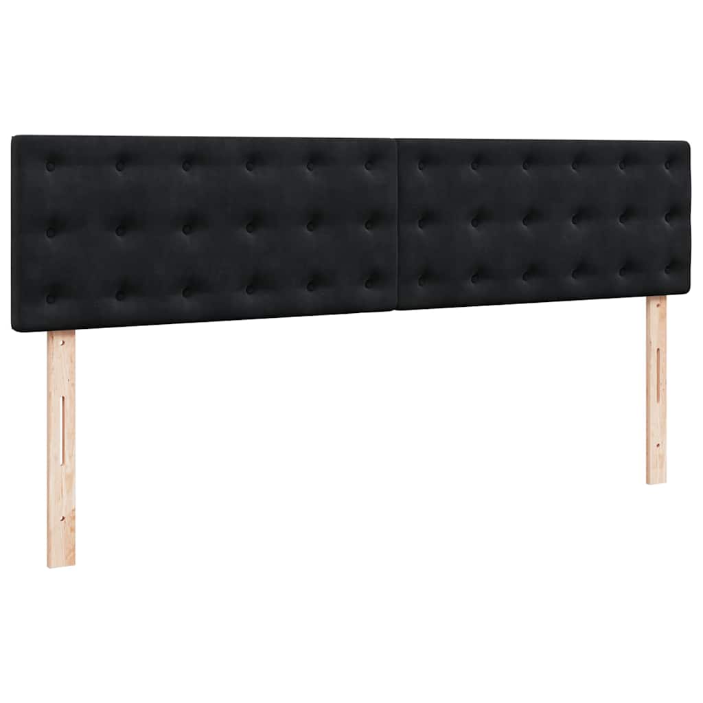 Otomanski krevet s madracem i LED crni 160x200cm baršunasti