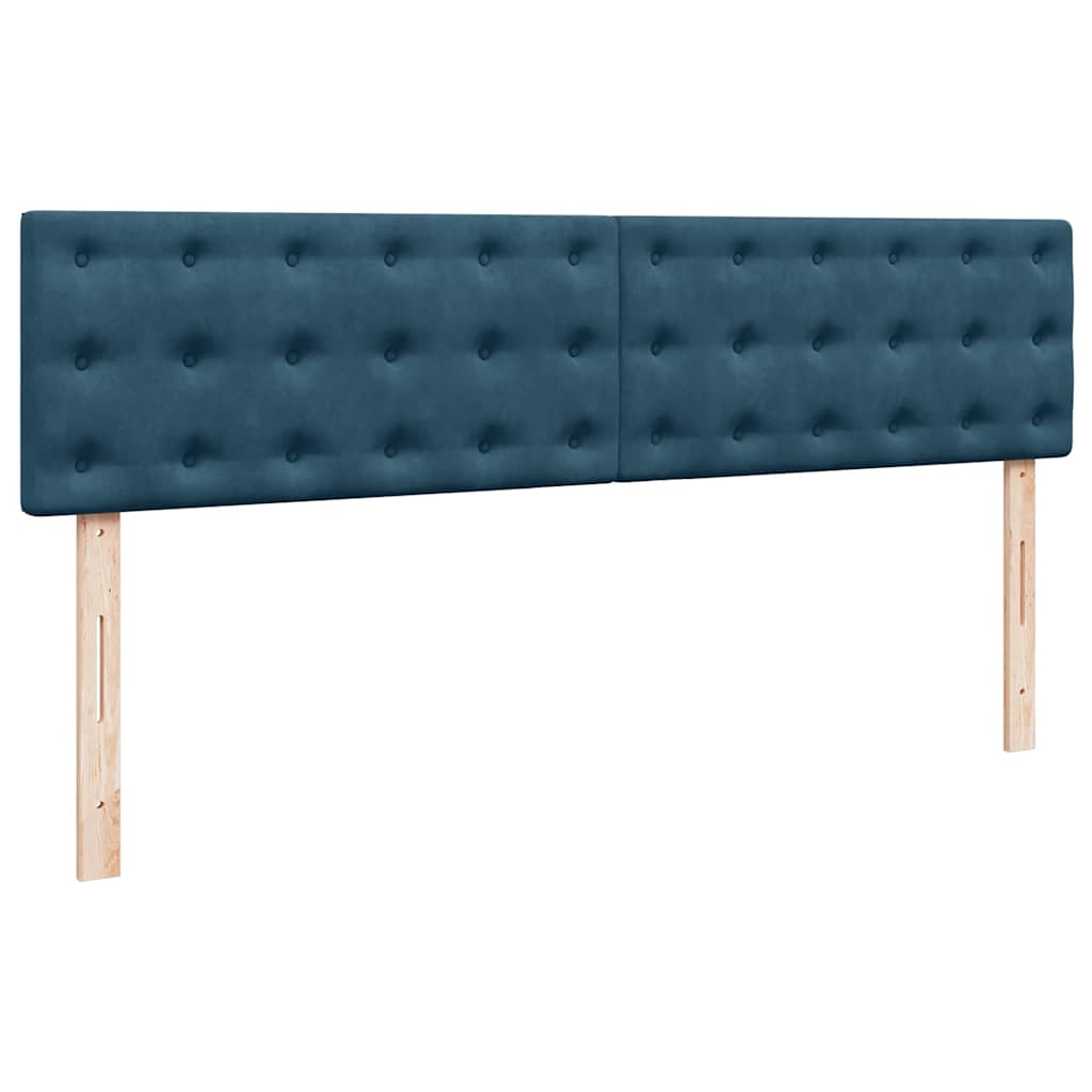Otomanski okvir kreveta s madracima plavi 200x200cm baršunasti