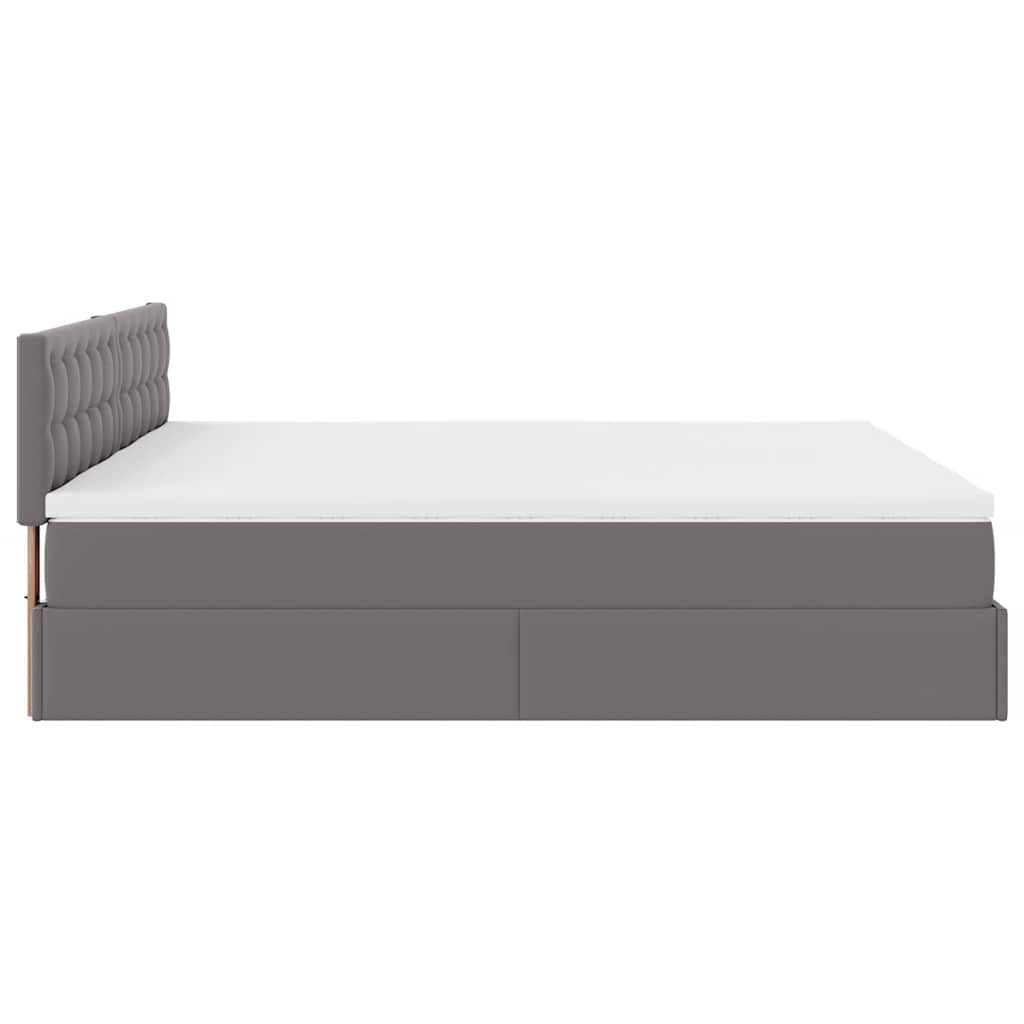 Otomanski krevet s madracima i LED sivi 180x200 cm umjetna koža