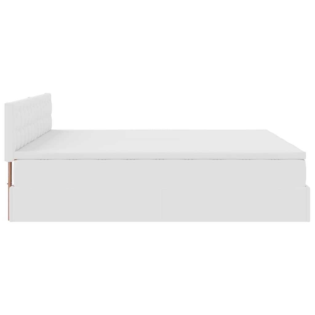 Okvir kreveta s madracima bijela 200x200 cm umjetna koža