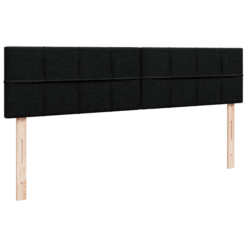 Otomanski okvir kreveta s madracima crni 200x200cm od tkanine